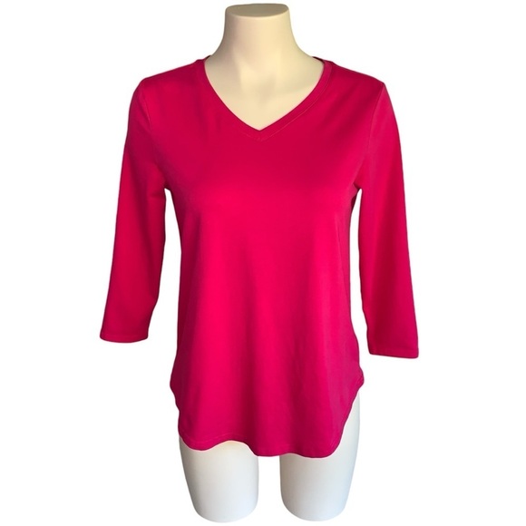 2/$10 MOVING SALE Weatherproof Vintage Women's 3/4 Sleeve V Neck T-shirt Pink - Picture 12 of 15